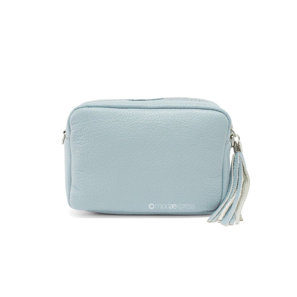 Leather Rectangle Tassel Crossbody Bag - style-heaven