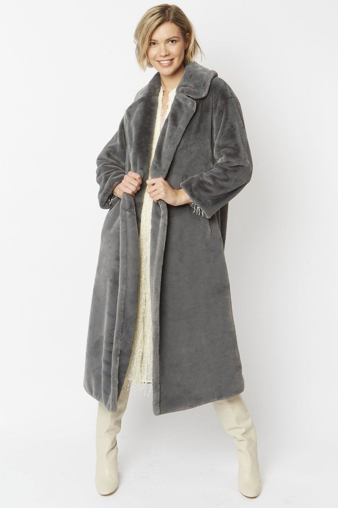 Jayley Maxi faux fur coat - style-heaven