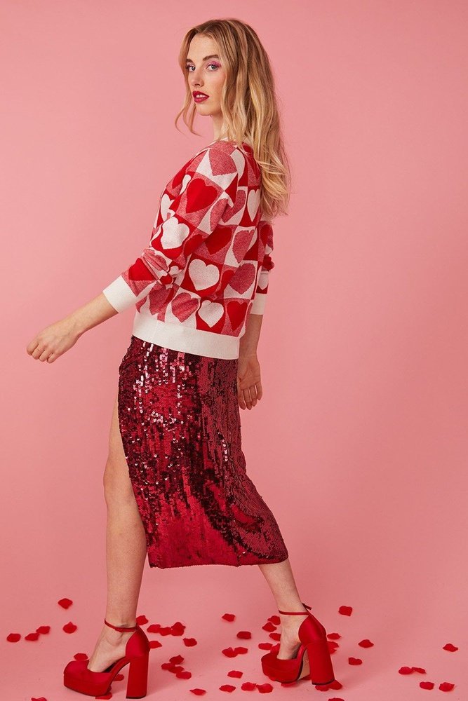 Jayley Love Heart Cashmere and Banana Peel Cardigan Jayley