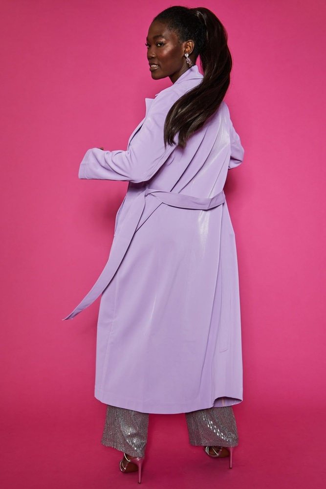 Jayley Lyra Faux Suede Maxi Trench Coat made from Banana Peel - style-heaven