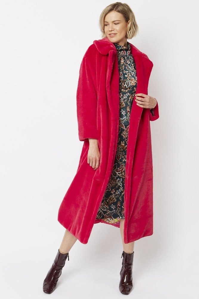 Jayley Maxi faux fur coat - style-heaven