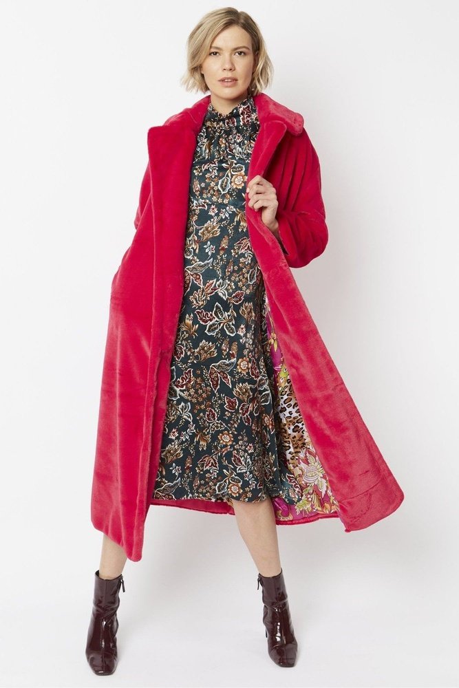 Jayley Maxi faux fur coat - style-heaven