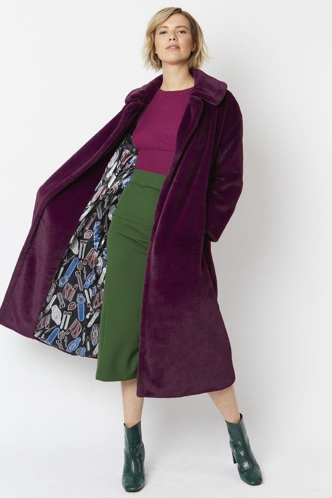 Jayley Maxi faux fur coat - style-heaven