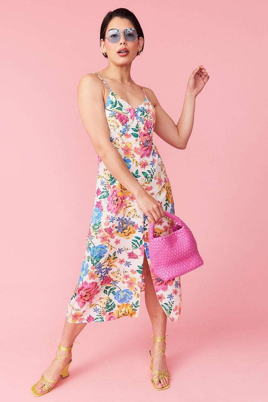 Floral Silk Blend Deluxe Midi Dress Available in 2 Sizes Jayley