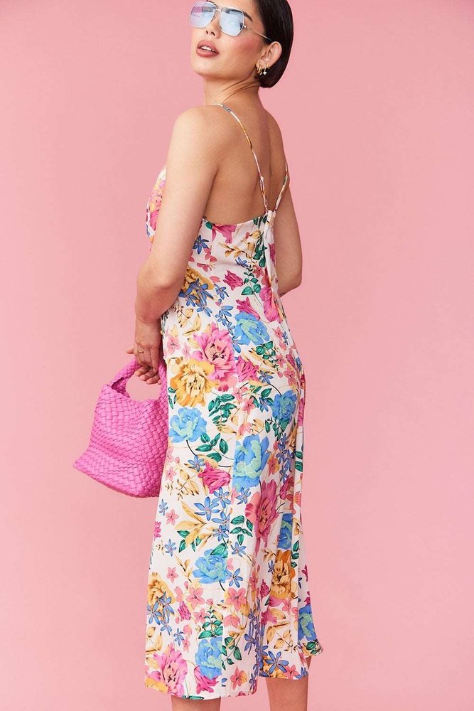 Floral Silk Blend Deluxe Midi Dress Available in 2 Sizes Jayley