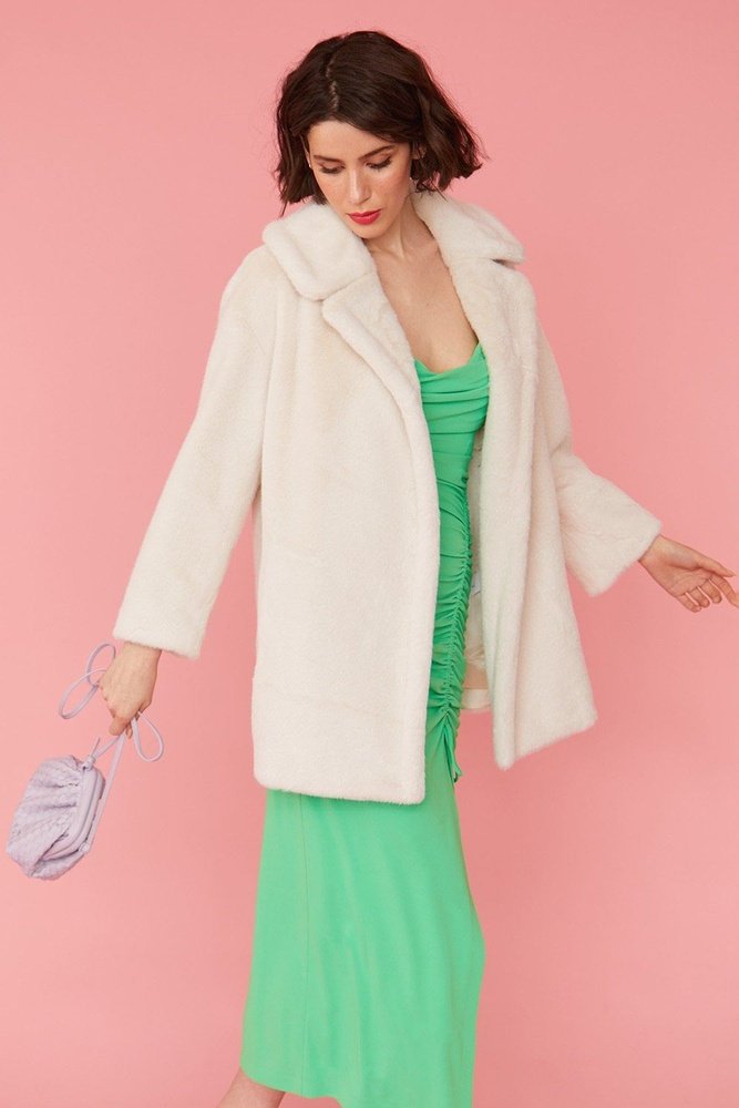 Jayley faux fur duchess midi coat Jayley