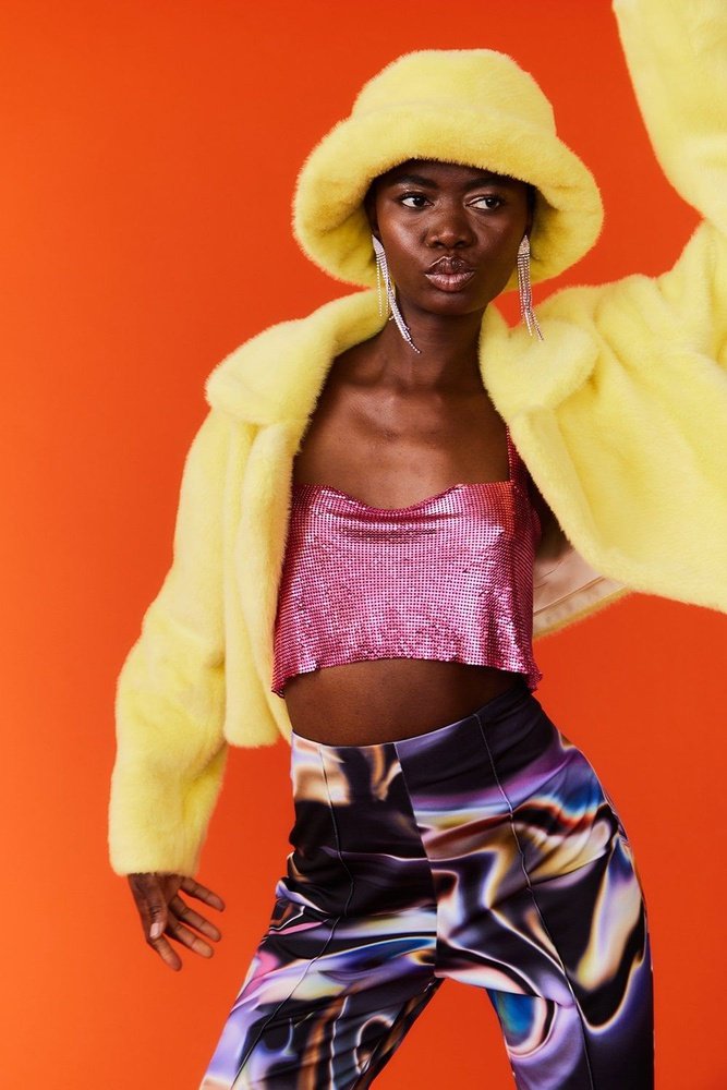 Jayley Yellow Faux Fur Bucket Hat - style-heaven