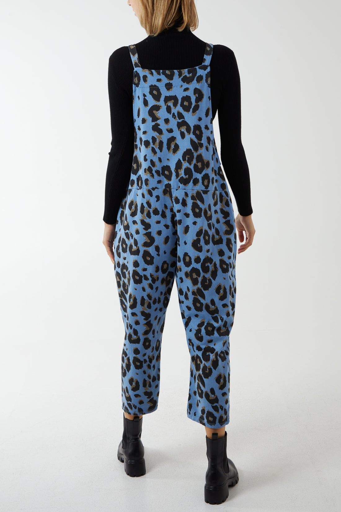 Blue Leopard Dungarees