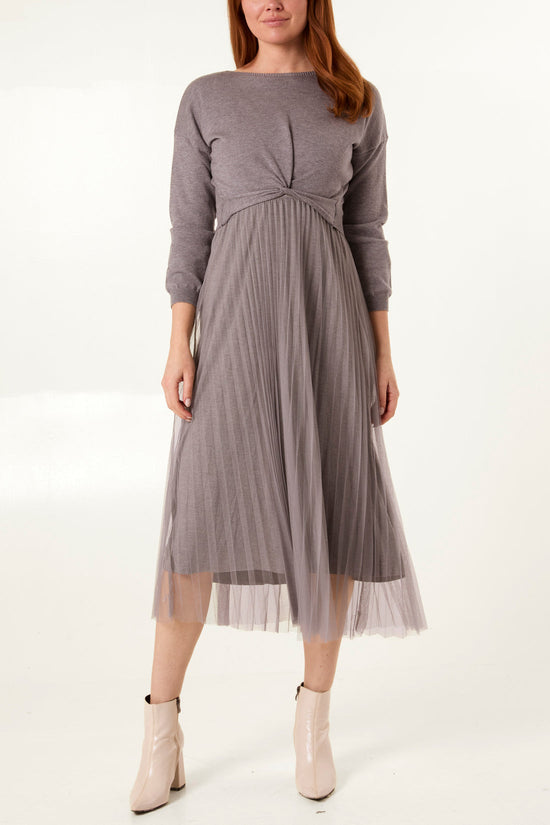 Twist Front Jumper & Tulle Midi Dress 2 Piece