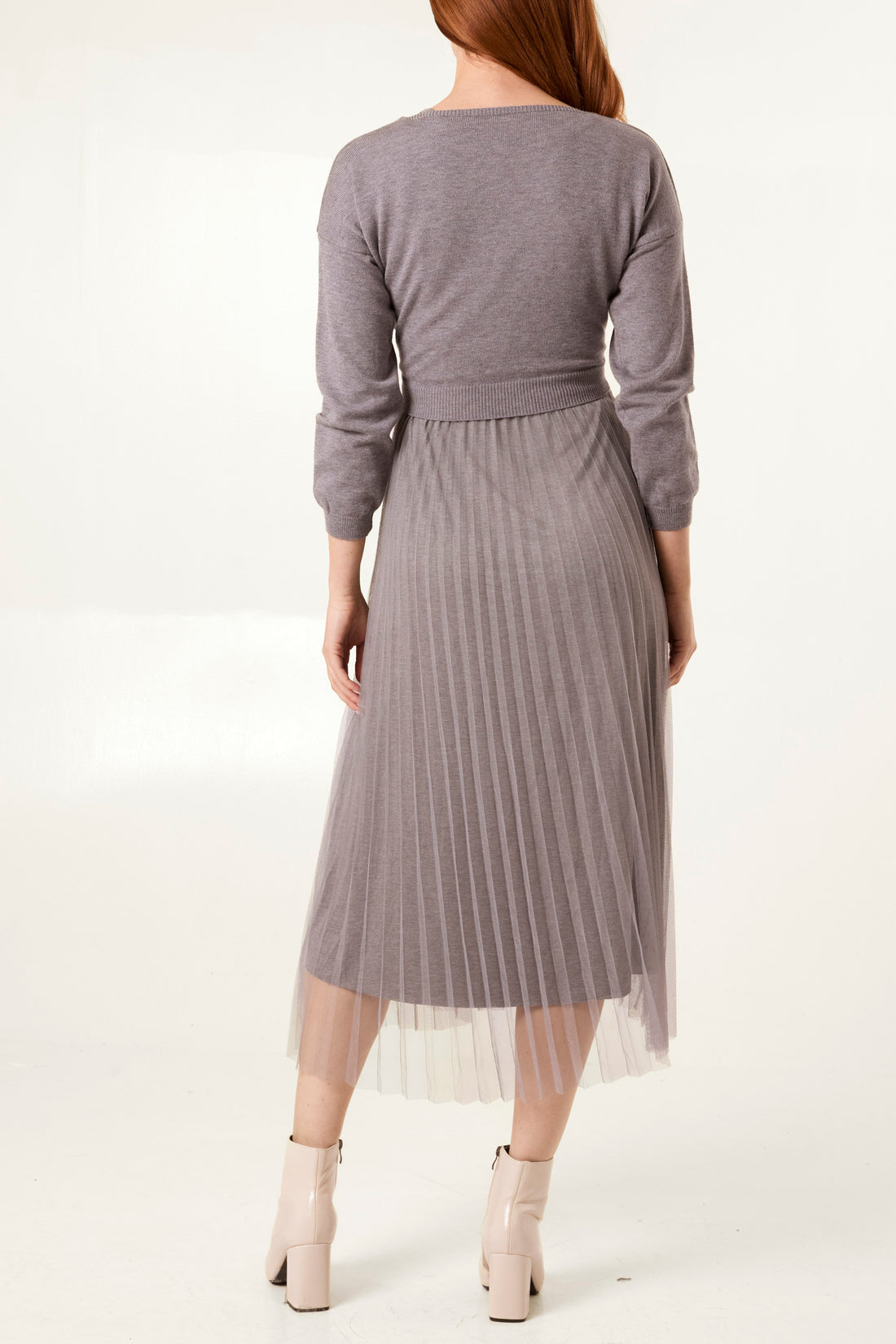 Twist Front Jumper & Tulle Midi Dress 2 Piece