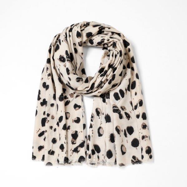 Winter Dottie Print Scarf - Ivory