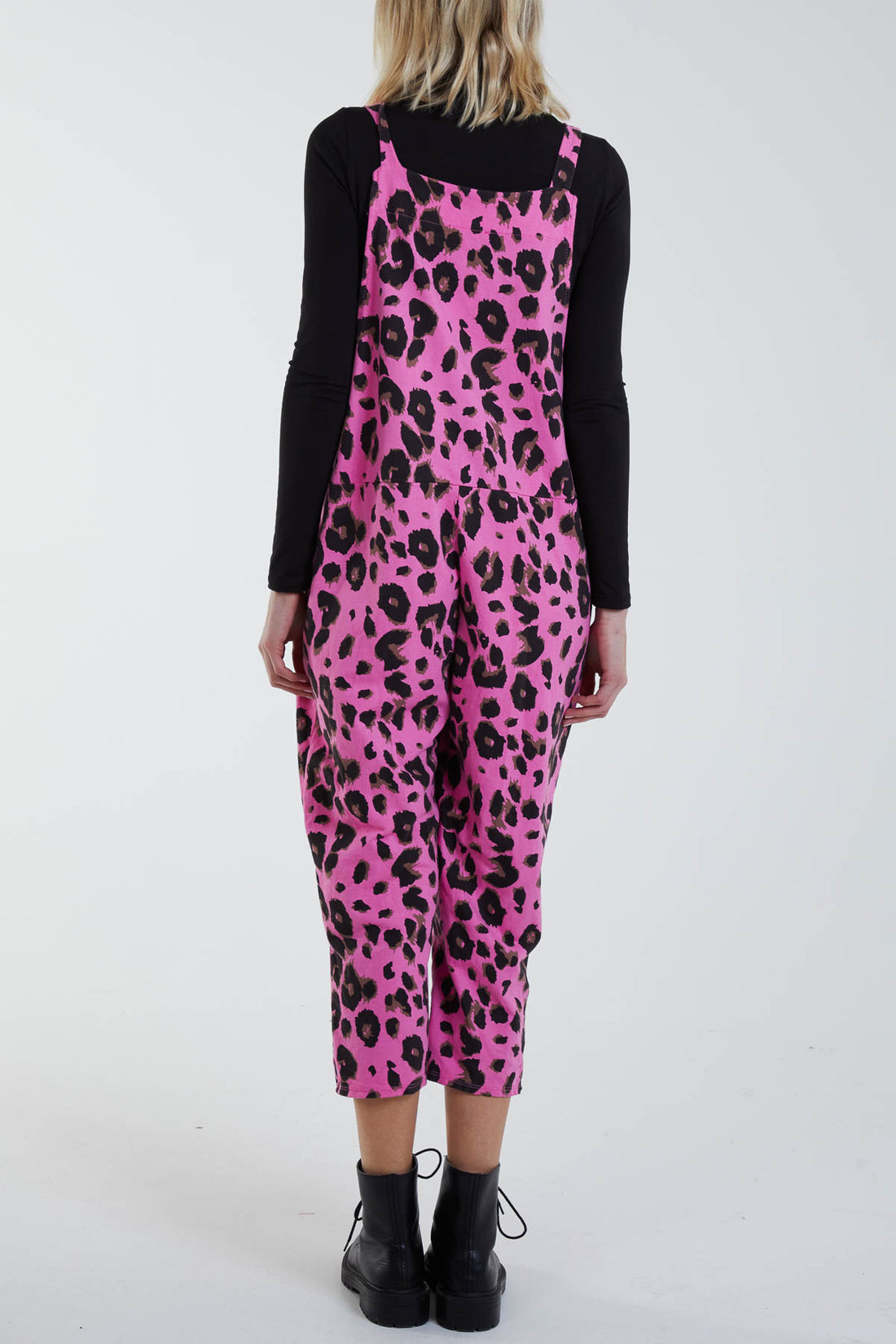 Pink Leopard Dungarees