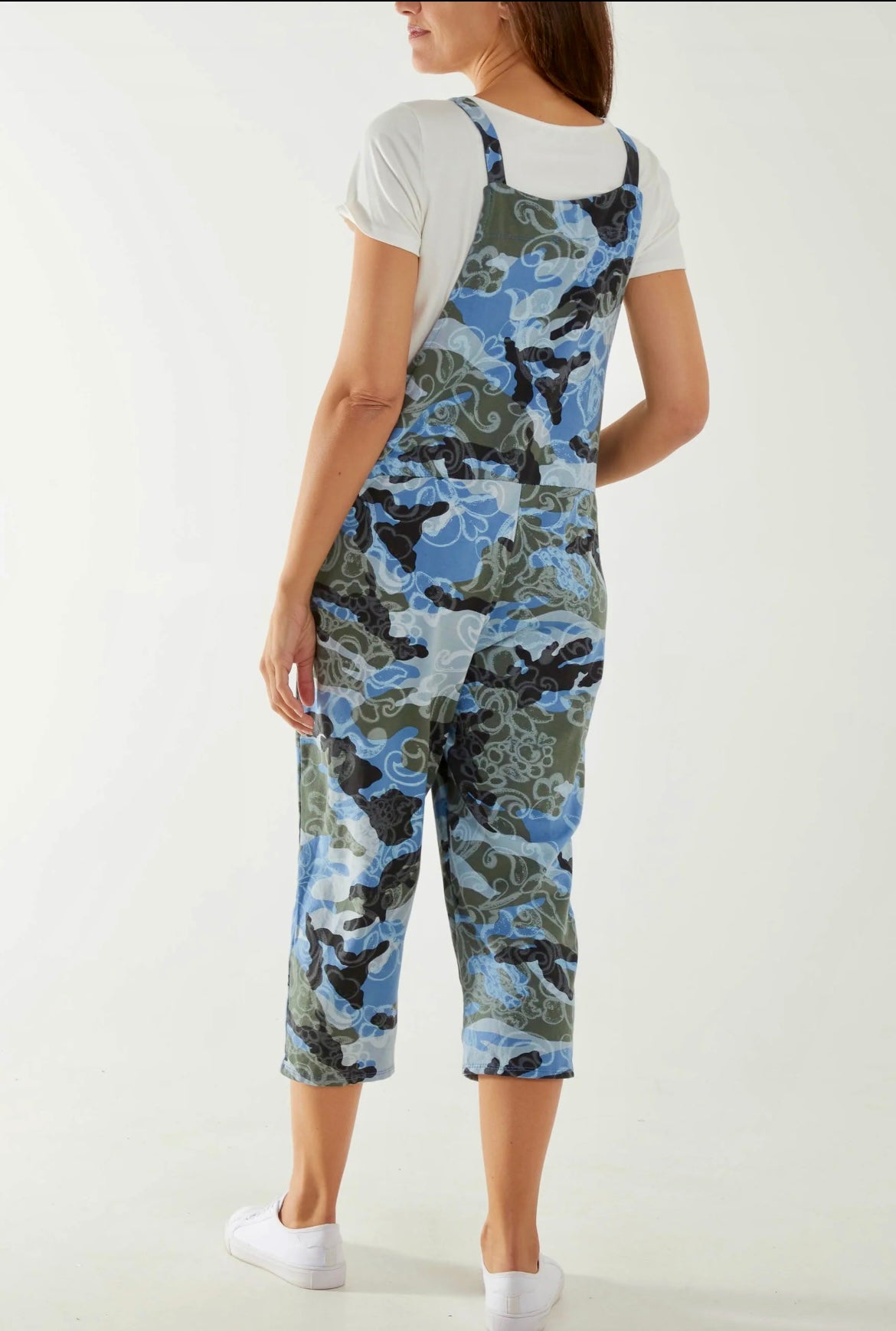 Load image into Gallery viewer, Abstract Dungarees Blue
