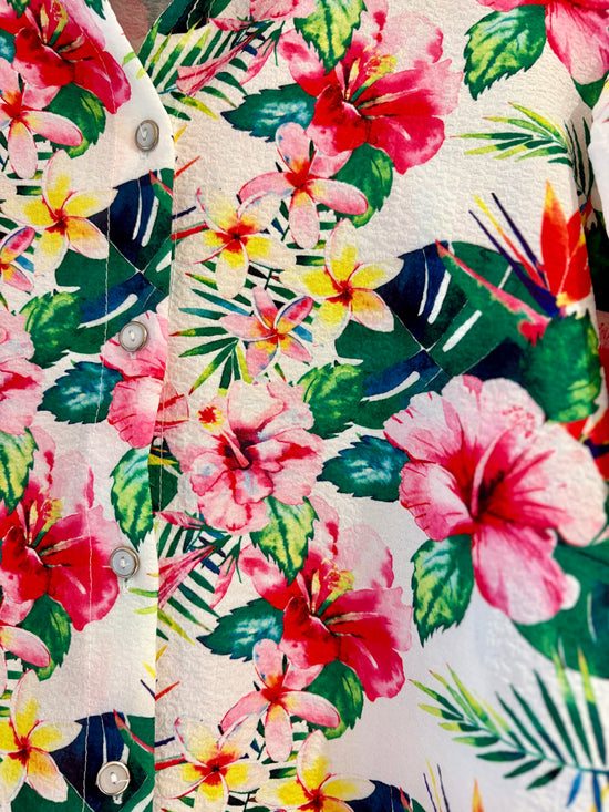 Floral Tropics Puff Sleeve Blouse – One of a Kind