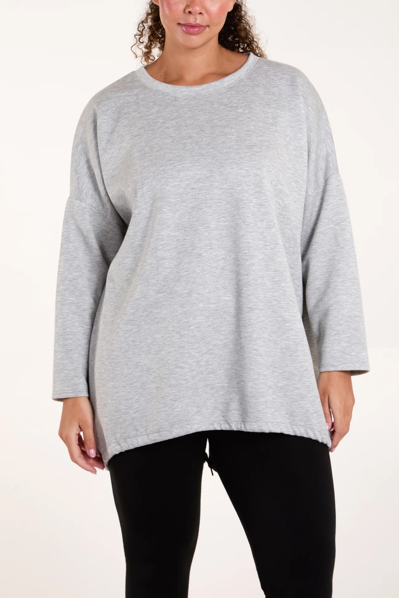 Round Neck Super Soft Sweatshirt with back toggle - Grey