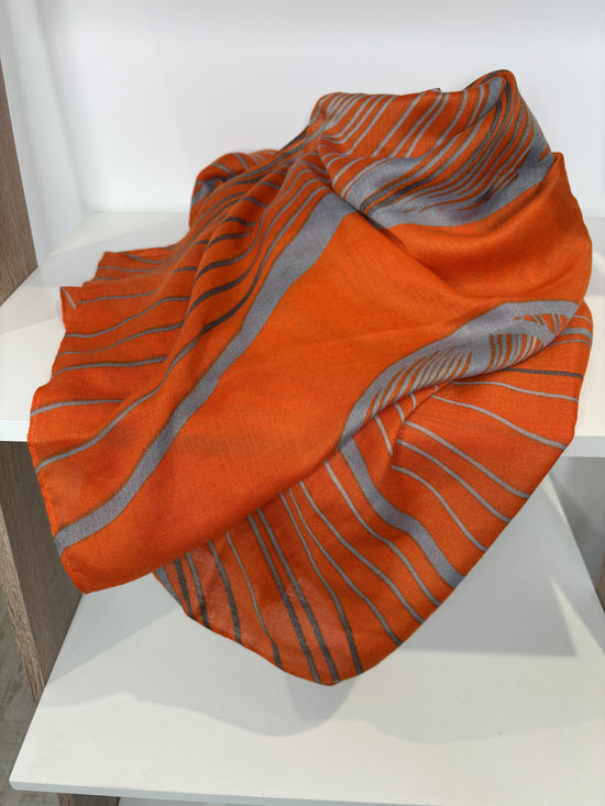 Orange print scarf