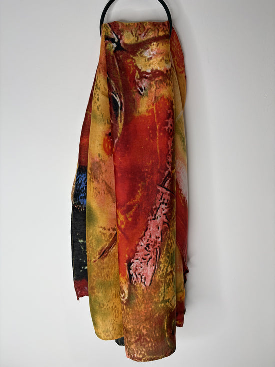 Multi autumnal silky scarf