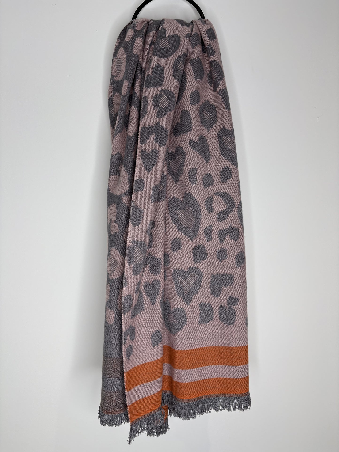 Pink leopard print scarf