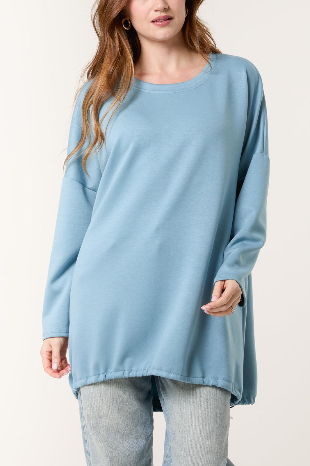 Round Neck Super Soft Sweatshirt with back toggle - Teal