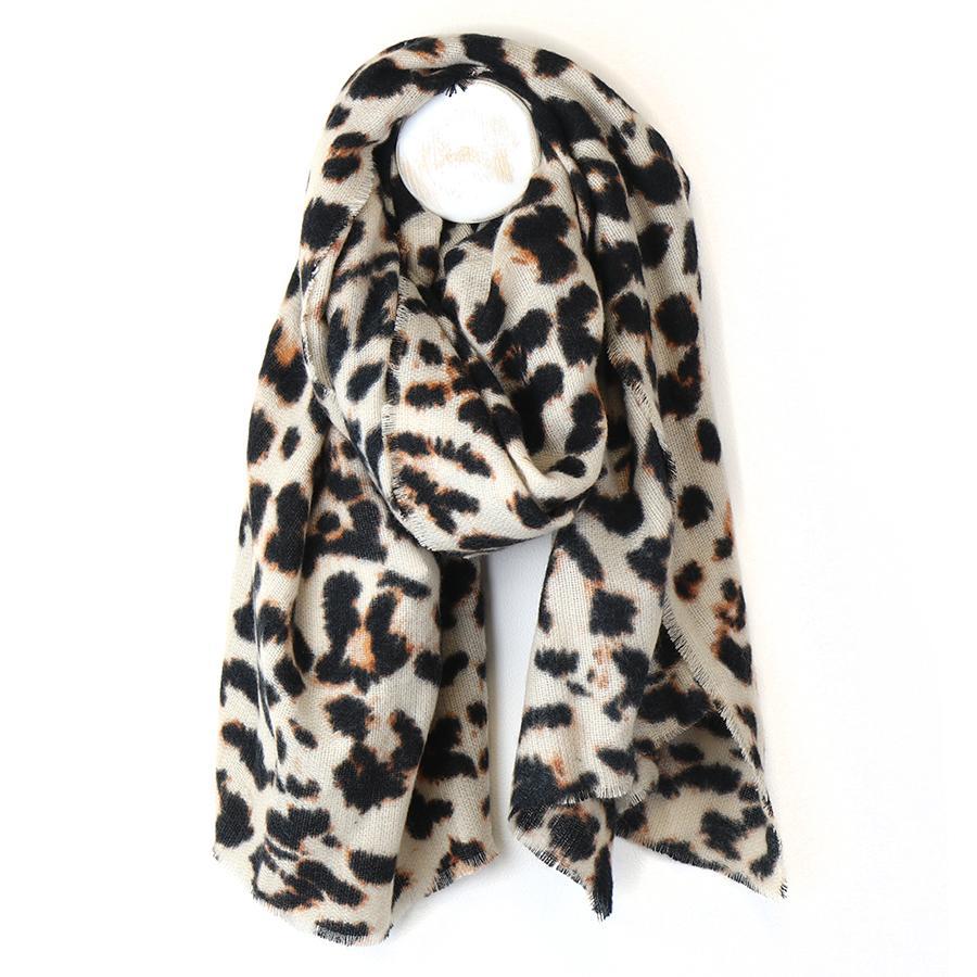 Beige Animal Print Scarf