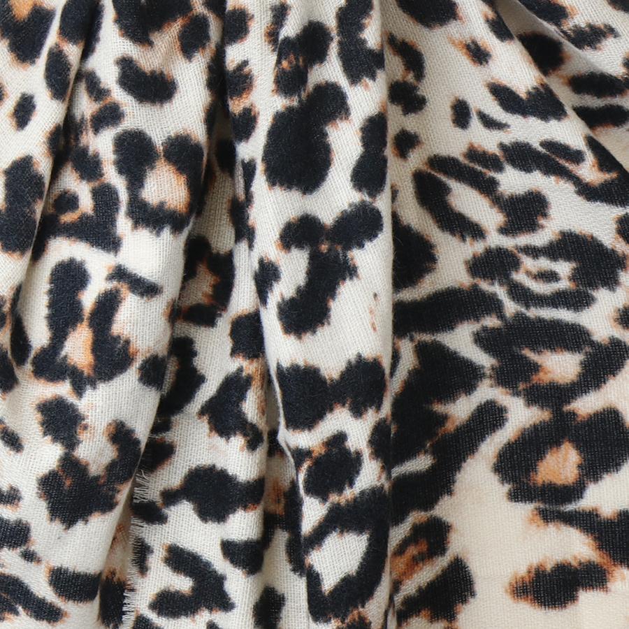 Beige Animal Print Scarf