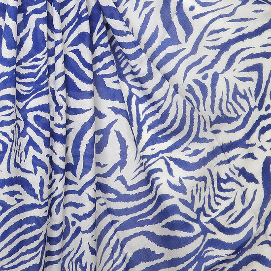 Bamboo Blue Zebra Print Scarf