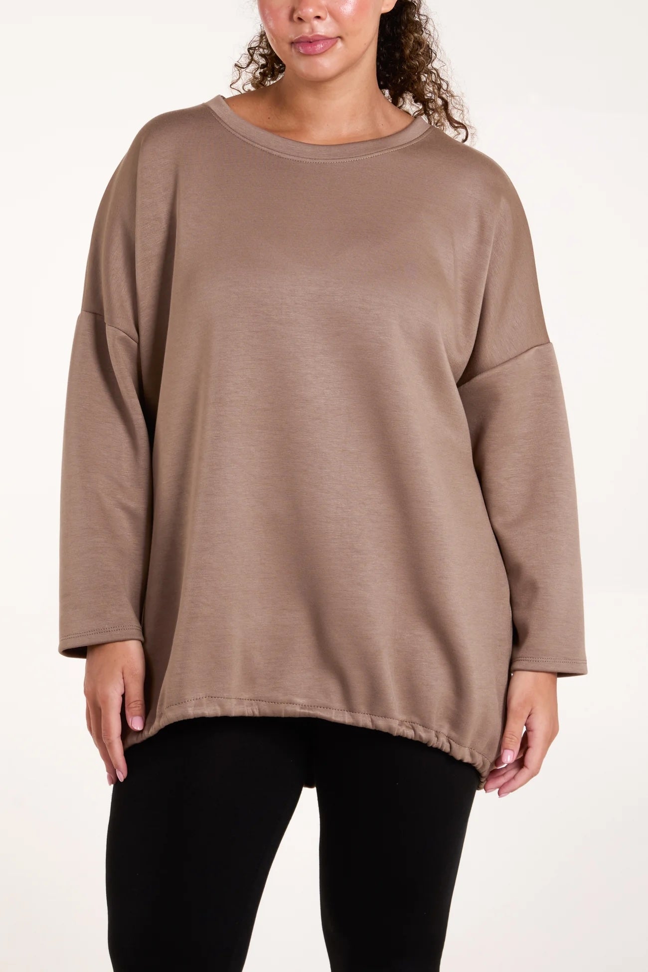 Round Neck Super Soft Sweatshirt with back toggle - Mocha