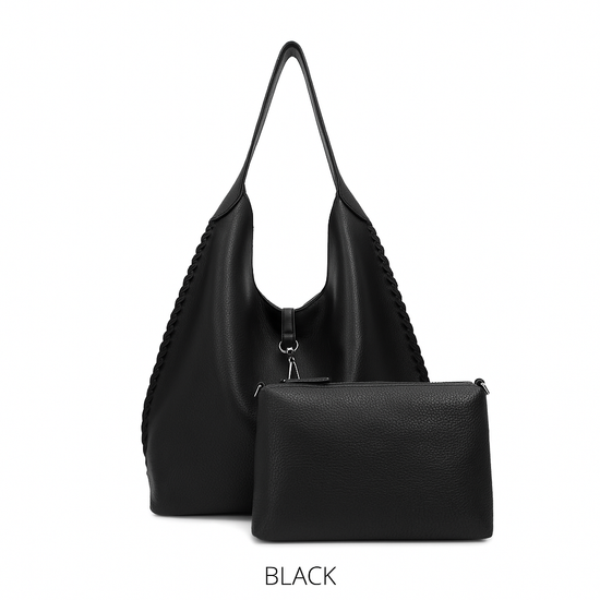 Slouchy Hobo Bag in a Bag - Black