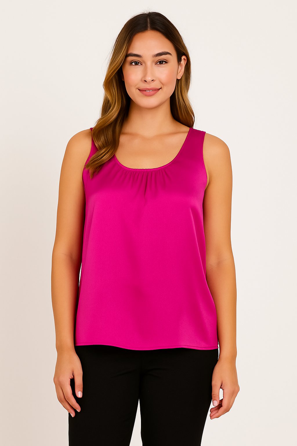 Cerise silky women's vest top