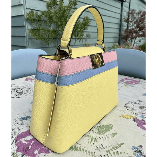 Load image into Gallery viewer, Lemon stripe handbag - style-heaven
