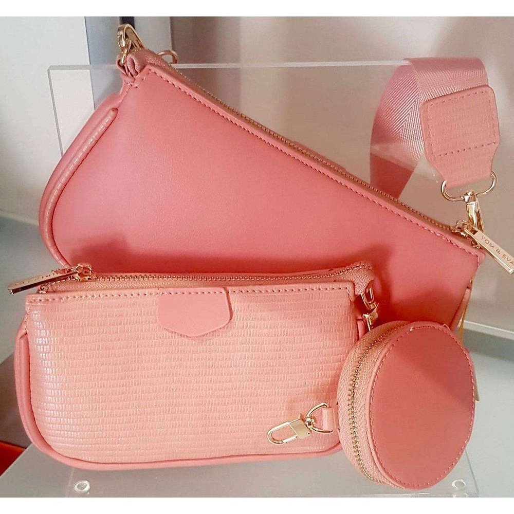 Coral Triple Bag Handbags style heaven