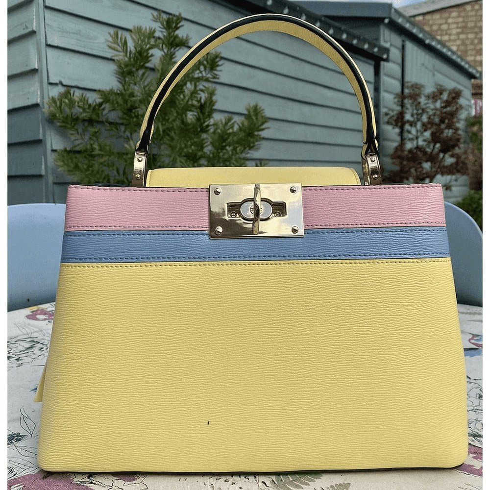 Lemon stripe handbag - style-heaven