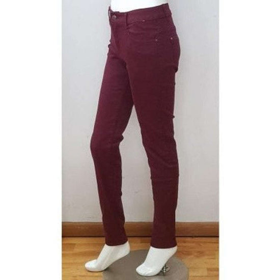 Load image into Gallery viewer, Comfort Fit Burgundy women&amp;#39;s skinny jeans - style-heaven
