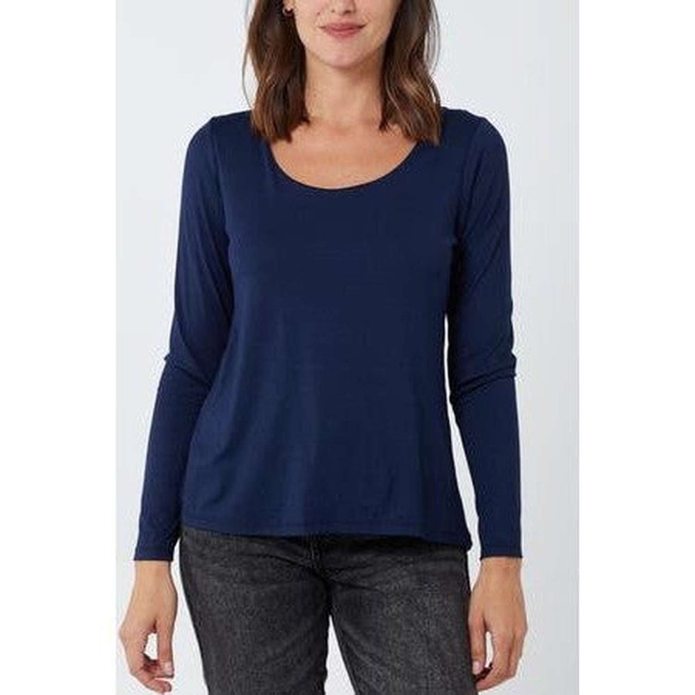 Load image into Gallery viewer, Navy long sleeve women&amp;#39;s top suziestyle-heaven
