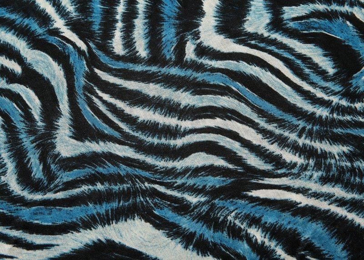 Abstract Zebra Print Blue Women's Scarf style-heaven