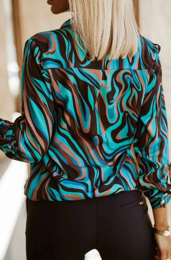 Arianne Abstract Print Blouse Shirt Top