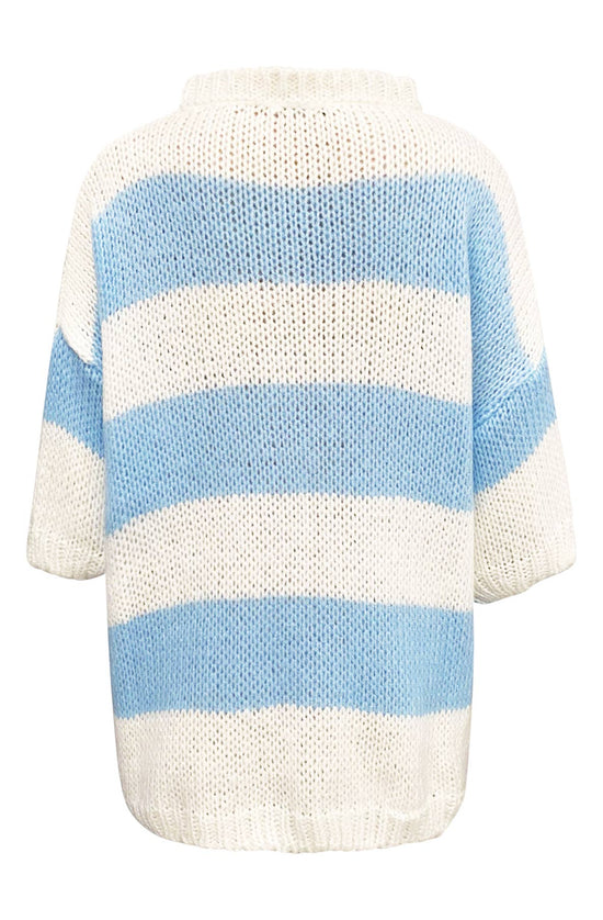 Load image into Gallery viewer, Binka Striped Knitted Jumper Sweater Top-Blue
