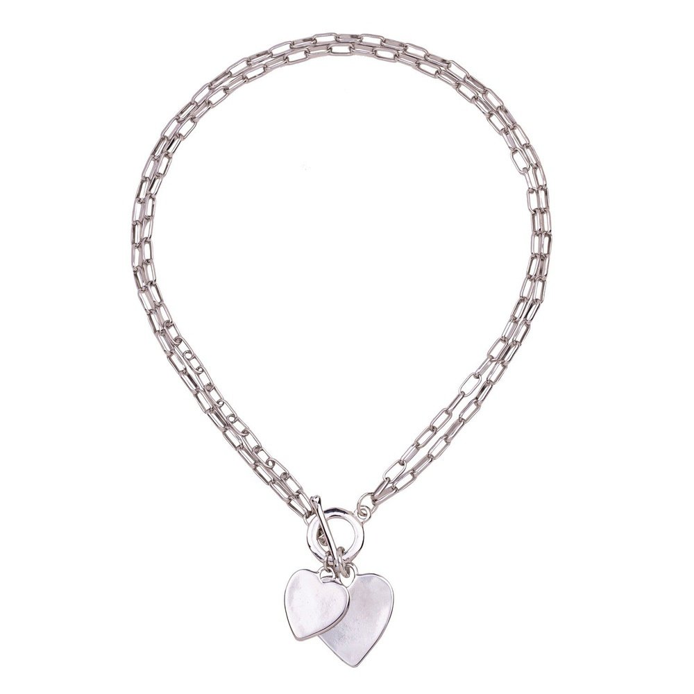 Rhodium Silver Heart Necklace style-heaven