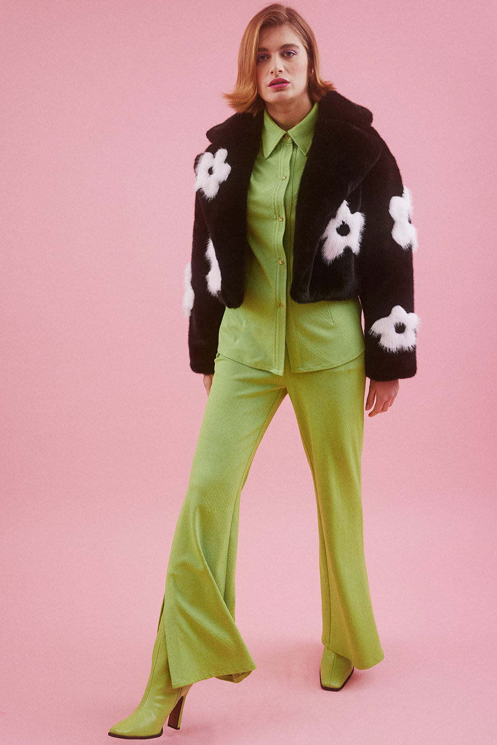 Faux Fur Coat Flower Coats Oliver Bonas Floral Faux Fur Coat, Size