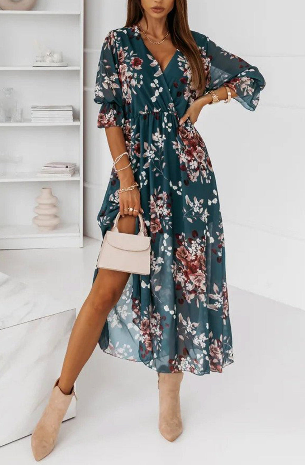 sachin and babi light blue dress Xscape Satin Long Chiffon Overlay Dress