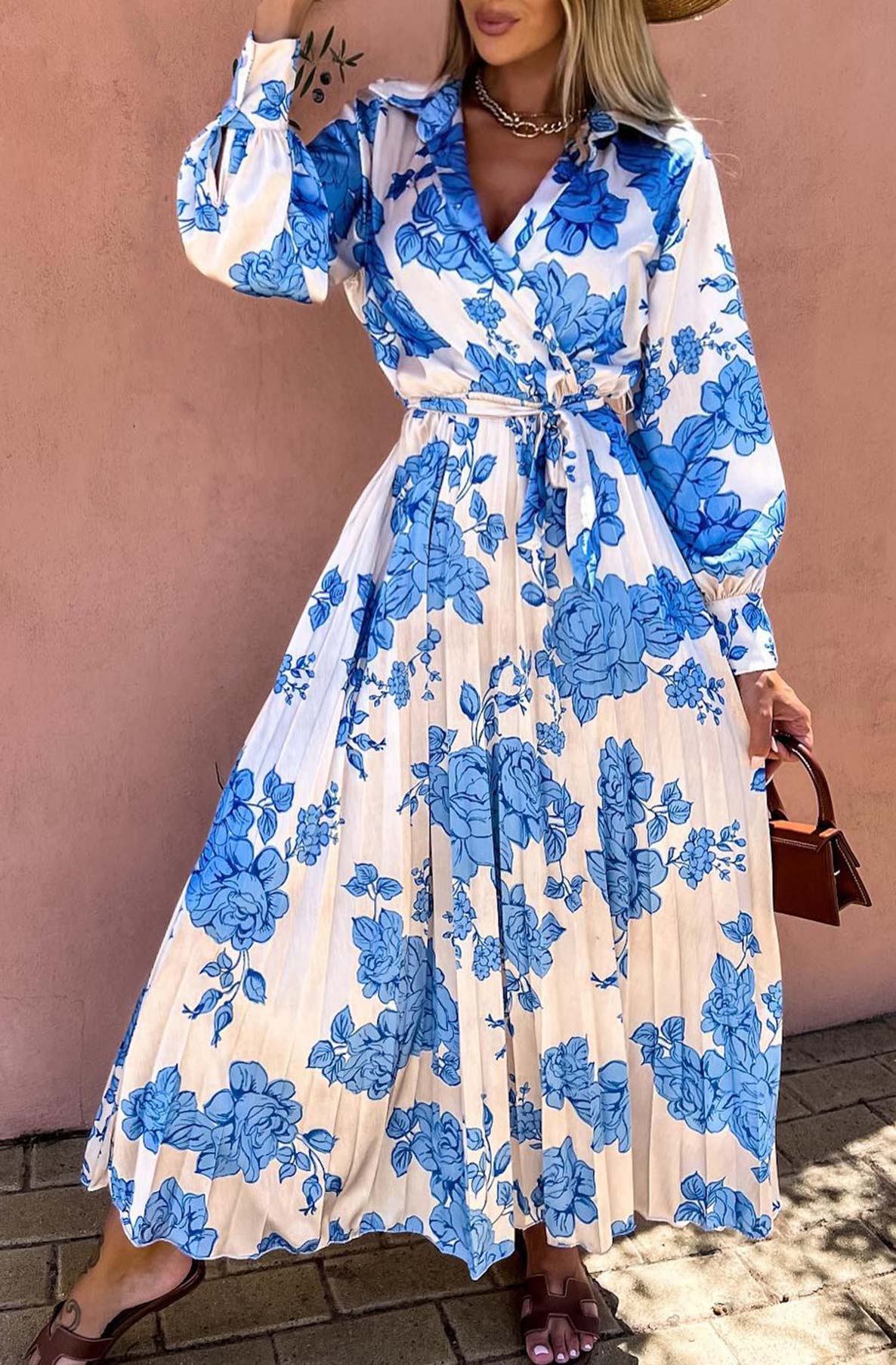 Mylene Satin Floral Maxi Dress