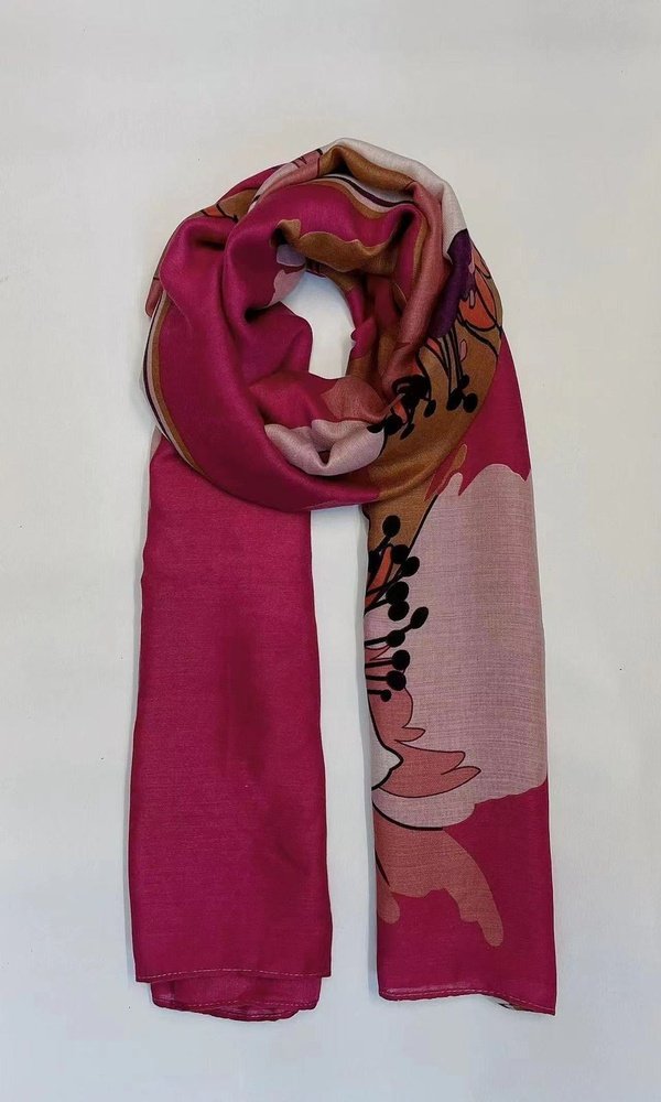 eco Style – Oversized Floral Red/Pink Women's Scarf style-heaven