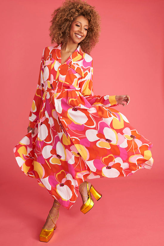 SLBFKM395A-Multi - Tencel Blend Florence Shirt Dress