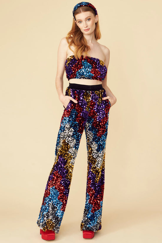 SQTR495A-MULTI - Bamboo Sequin Trousers