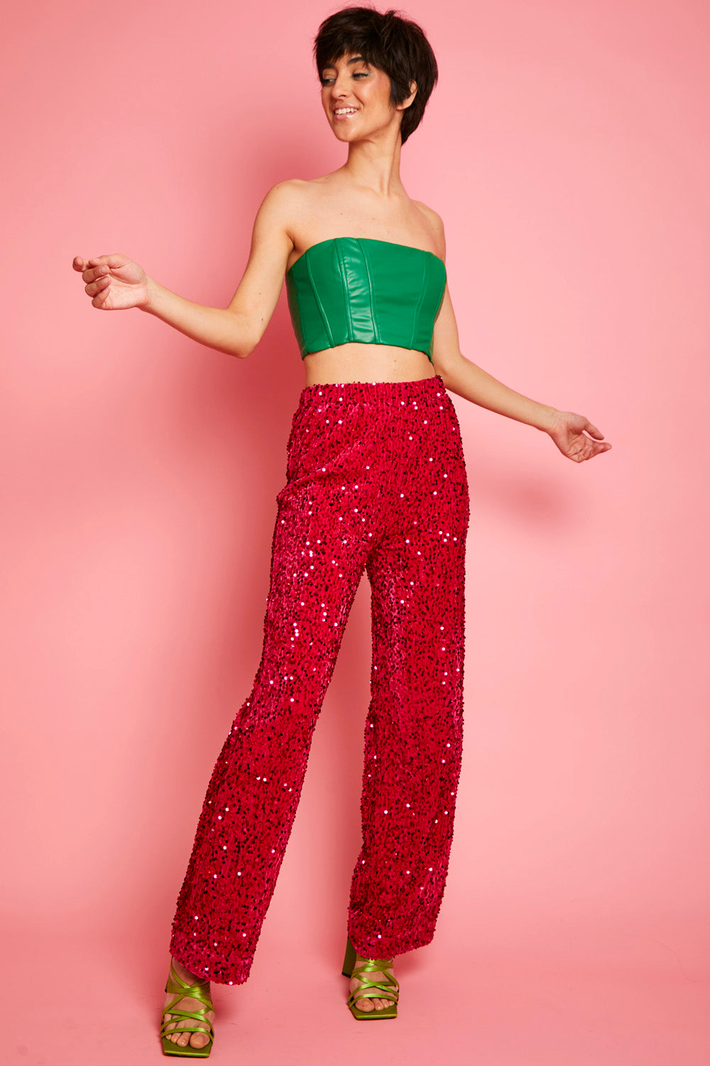 SQTS345A-06M - Bamboo Blend Sequin Trousers