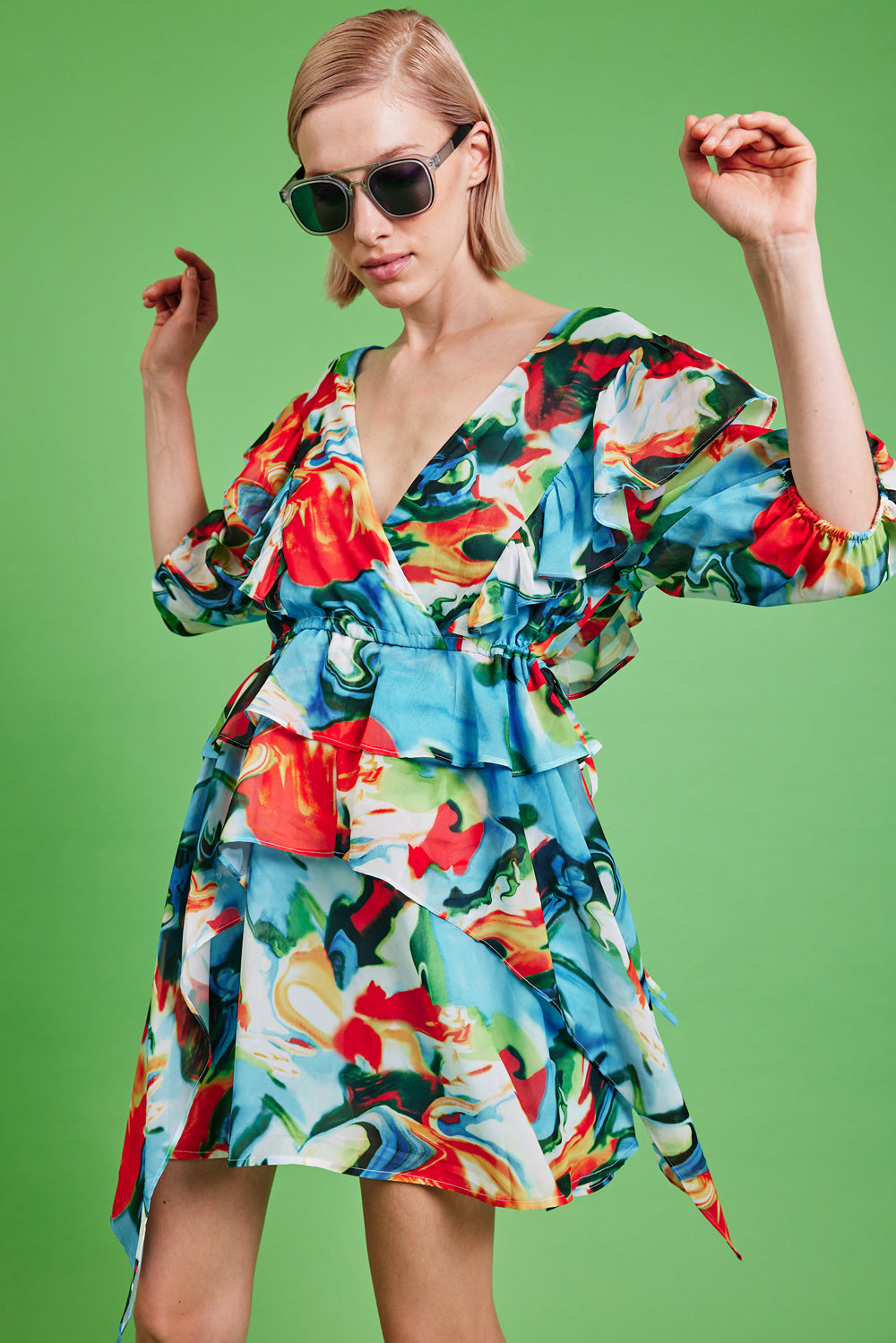 TEDFD295A-MULTI - Tencel Blend Floral Midi Dress