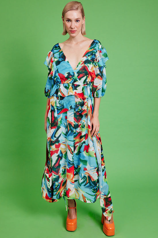 TEDFD395A-MULTI - Tencel Blend Floral Maxi Dress