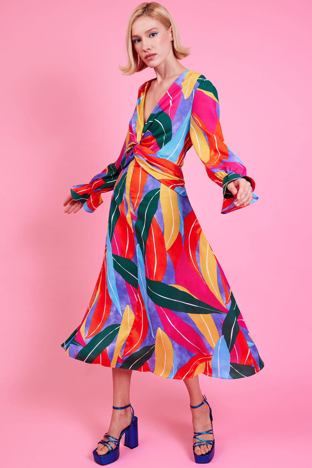 TESND395A-MULTI - Tencel Blend Graphic Print Dress