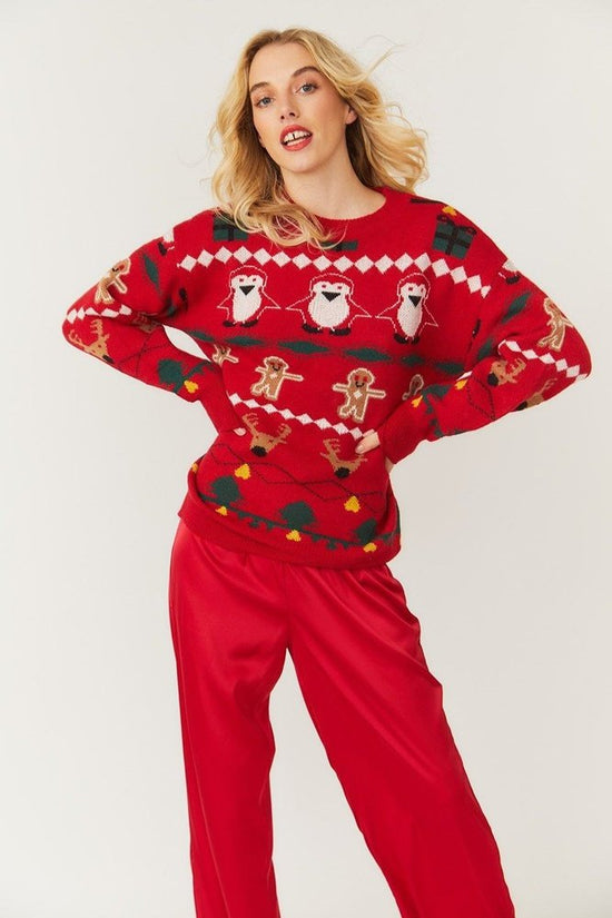 Jayley Penguin Cashmere & Banana Blend Women's Christmas Jumper Jayley