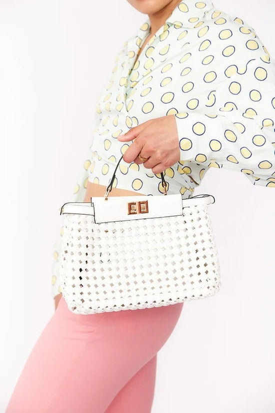 Load image into Gallery viewer, Jayley Hand Woven Eco White Women&amp;#39;s Leather Bag Jayley
